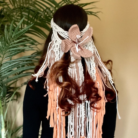 Handmade Macramé Headpiece Accessory - Picture 2 of 4